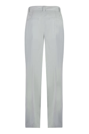 BOTTEGA VENETA Men's Gray Cotton-Silk Trousers for SS24