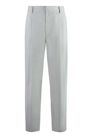 BOTTEGA VENETA Men's Gray Cotton-Silk Trousers for SS24