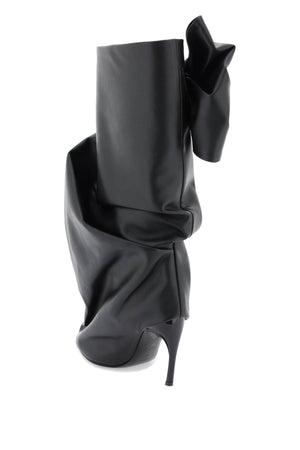 Sculptural Faux Leather Boots with Oversize Bow