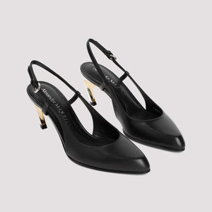حذاء ضخم جلدي أسود للنساء - مجموعة ربيع/صيف 2024