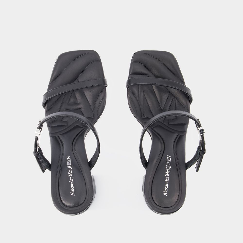 ALEXANDER MCQUEEN Black Heeled Sandals for Women - SS24 Collection