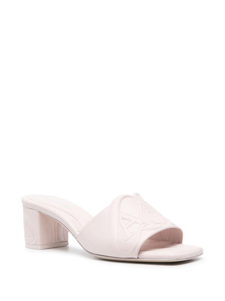 Light Pink Leather Embellished Women's Sandals for SS24