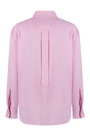 ALEXANDER MCQUEEN Pink Wool Overshirt with Flap Pockets and Rounded Hem for Women – SS24 Collection