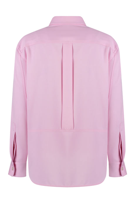 ALEXANDER MCQUEEN Pink Wool Overshirt with Flap Pockets and Rounded Hem for Women – SS24 Collection