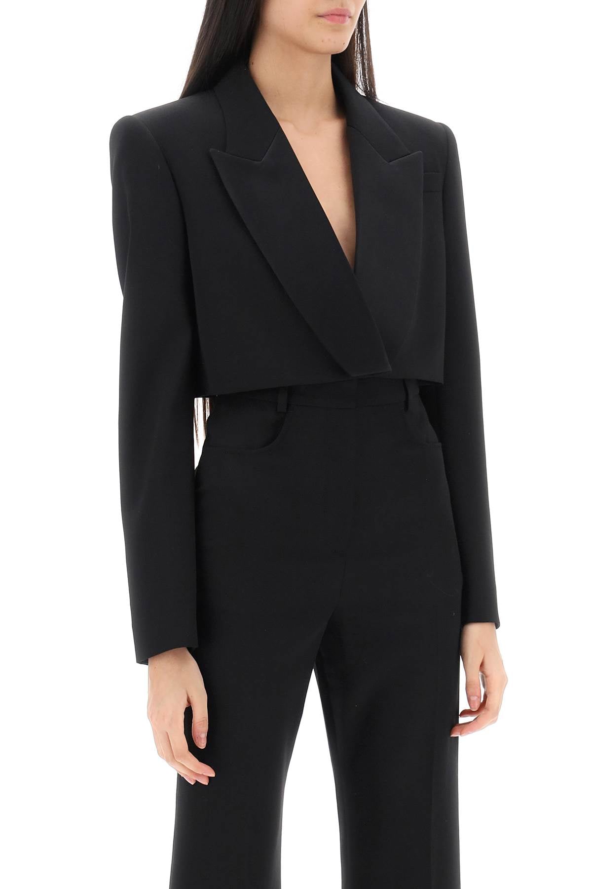 ALEXANDER MCQUEEN Cropped Tuxedo Jacket in Black for Women