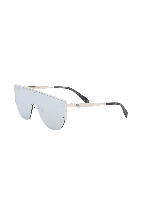 ALEXANDER MCQUEEN Silver Mirrored Lens Sunglasses with Mask-Style Frame