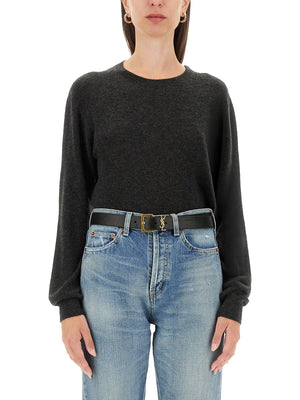 SAINT LAURENT Elegant Cashmere and Silk Sweater - Size S