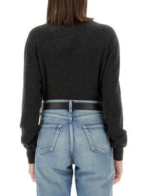 SAINT LAURENT Elegant Cashmere and Silk Sweater - Size S