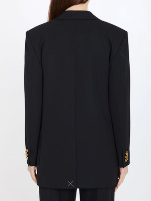 黑色雙排扣羊毛外套 – Bottega Veneta，女士外套