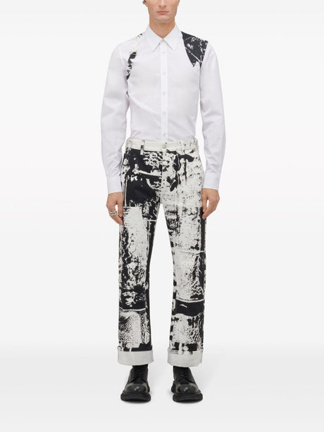 ALEXANDER MCQUEEN Patchwork Denim Workwear Jeans for Men - SS24 Collection