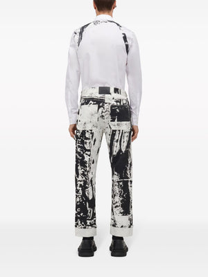 ALEXANDER MCQUEEN Patchwork Denim Workwear Jeans for Men - SS24 Collection