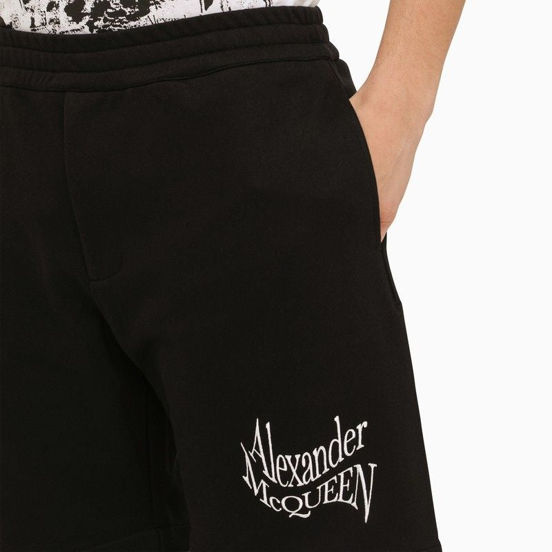 Men's Organic Cotton Black Logo Sweat Shorts