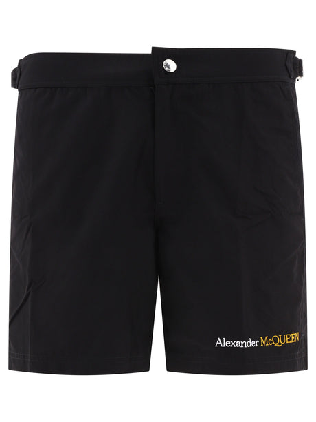 ALEXANDER MCQUEEN Men's Regular Fit Nylon Swim Shorts