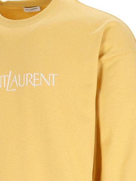 SAINT LAURENT Men's Yellow and Orange Cotton Sweatshirt | SS24 Collection