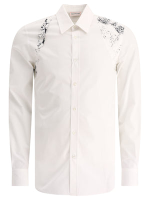 ALEXANDER MCQUEEN Men's White Printed Harness Shirt