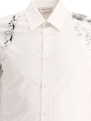 ALEXANDER MCQUEEN Men's White Printed Harness Shirt