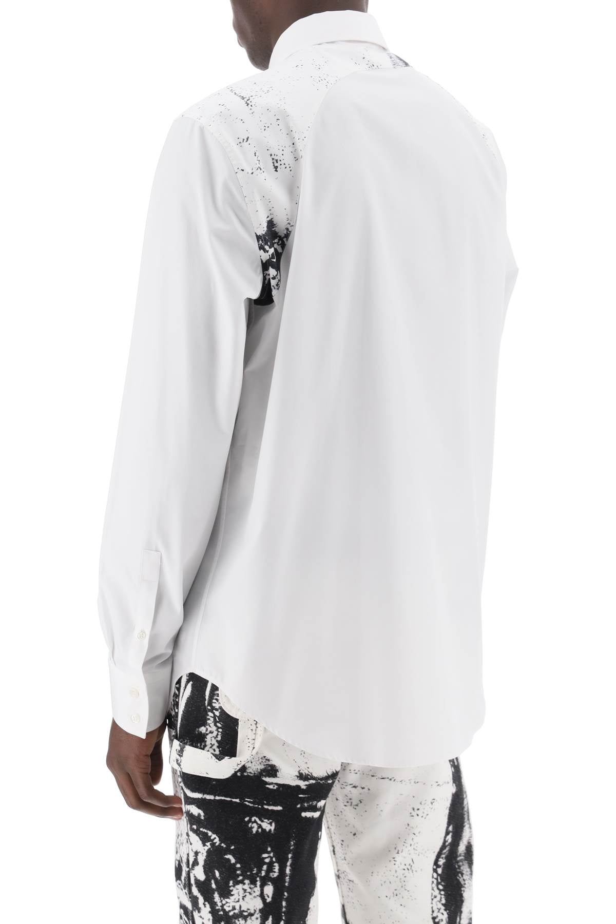 メンズプリントハーネスシャツ - オーガニックコットンポイントカラーのボタンアップ