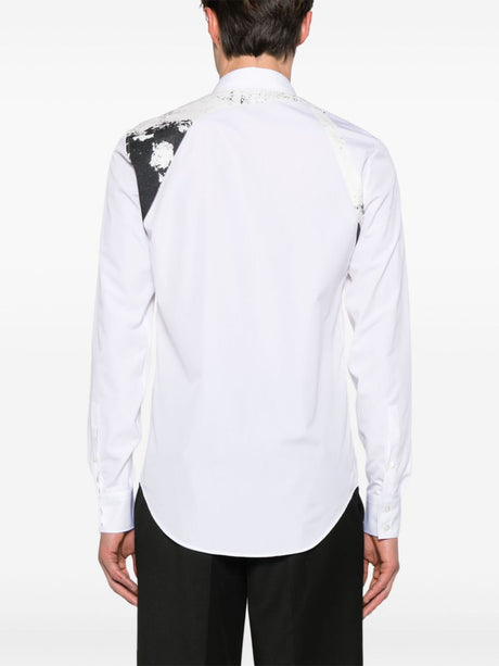 ALEXANDER MCQUEEN Men's White Printed Harness Shirt