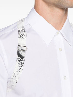 ALEXANDER MCQUEEN Men's White Printed Harness Shirt