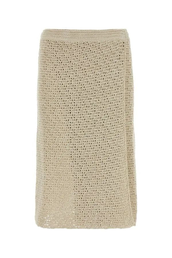 BOTTEGA VENETA Crochet Skirt in Nude & Neutrals for Women