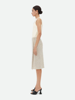Elegant Cotton Wrap Skirt in Ecru for Women