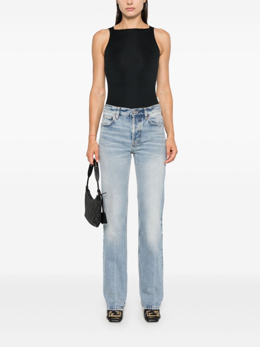 SAINT LAURENT Low-Rise Straight-Leg Women's Jeans