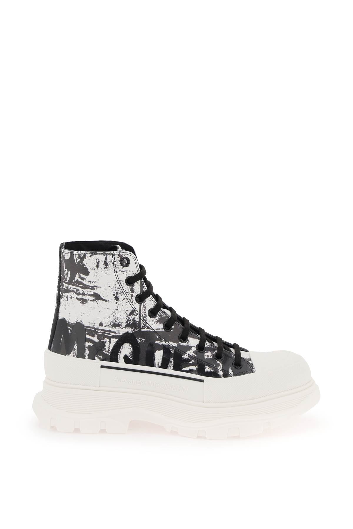 Graffiti Print Ankle Boots in Mixed Colours for Men