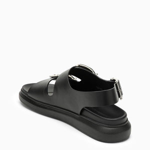 ALEXANDER MCQUEEN Men's Black Seal Sandals for SS24