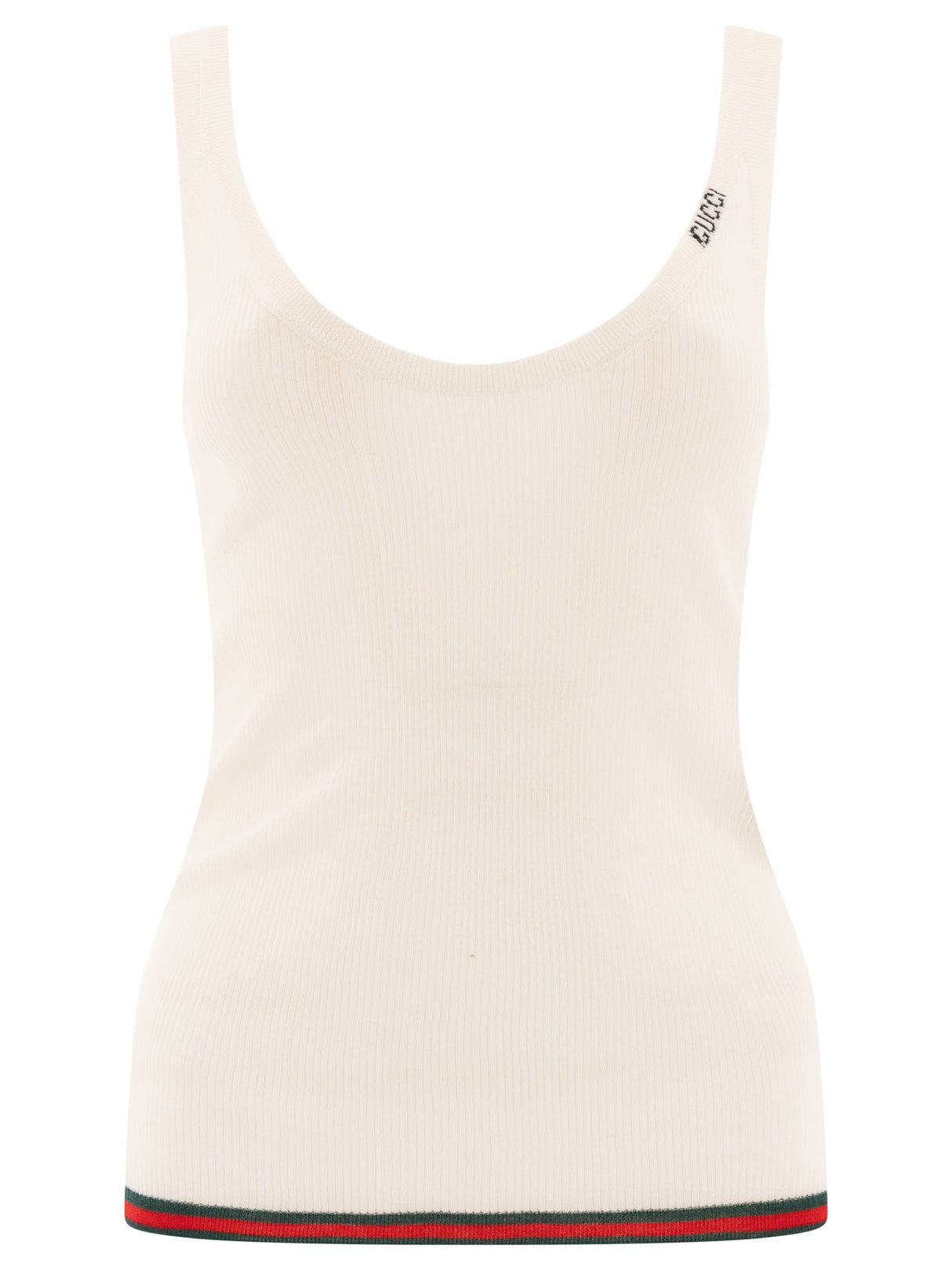 GUCCI Silk and Cashmere Ribbed Tank Top