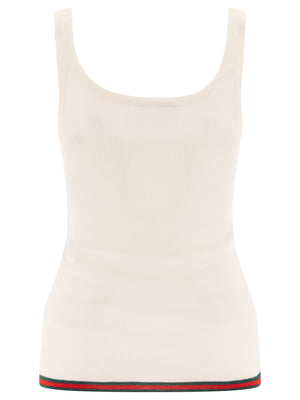 GUCCI Silk and Cashmere Ribbed Tank Top