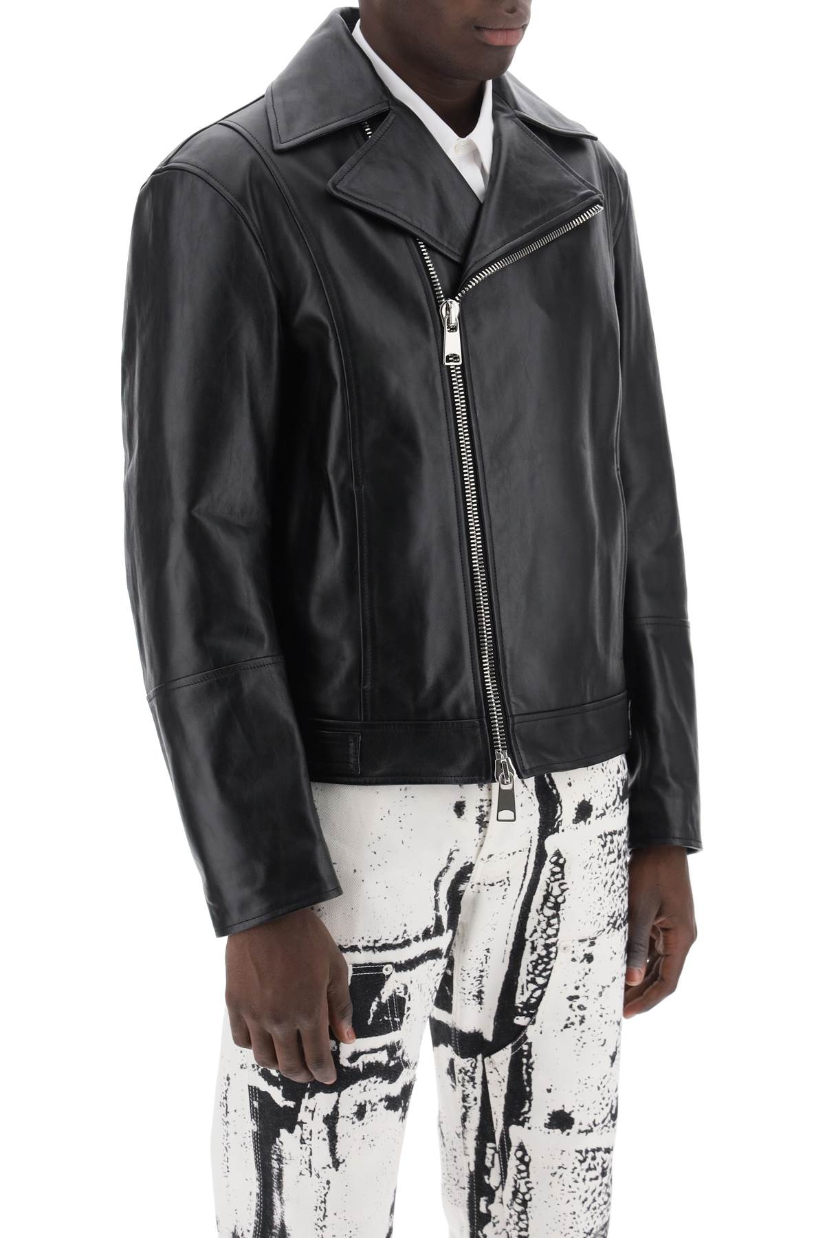 Sleek Nappa Biker Jacket for Men