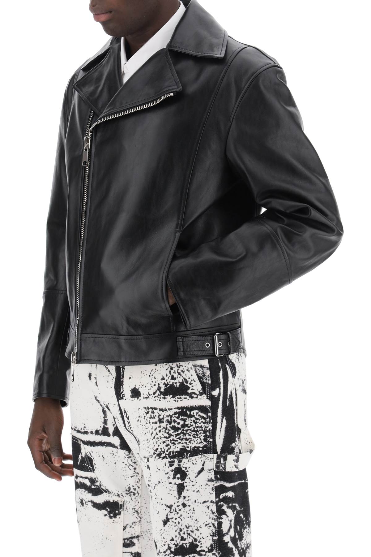 Sleek Nappa Biker Jacket for Men