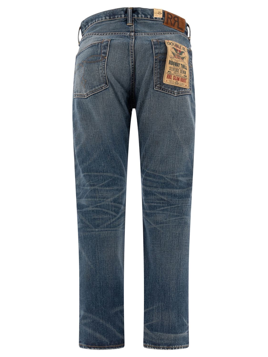 RRL BY RALPH LAUREN Sutton Repaired Selvedge Slim Fit Bootcut Jeans