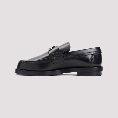 ALEXANDER MCQUEEN Edgy Black Slip-On Loafers for Women with Luxurious Silver Hardware