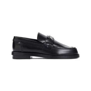 ALEXANDER MCQUEEN Edgy Black Slip-On Loafers for Women with Luxurious Silver Hardware