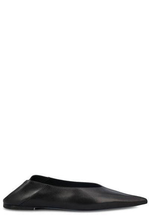 أحذية باليرينا جلدية سوداء للنساء - مجموعة صيف 2024