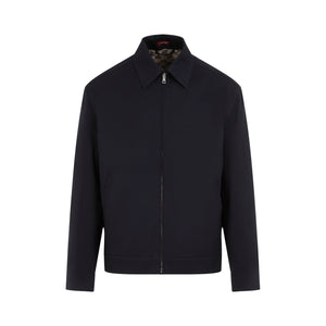 GUCCI Men's Classic Blue Cotton Blouson Jacket