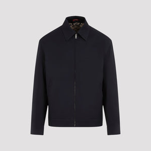 GUCCI Men's Classic Blue Cotton Blouson Jacket