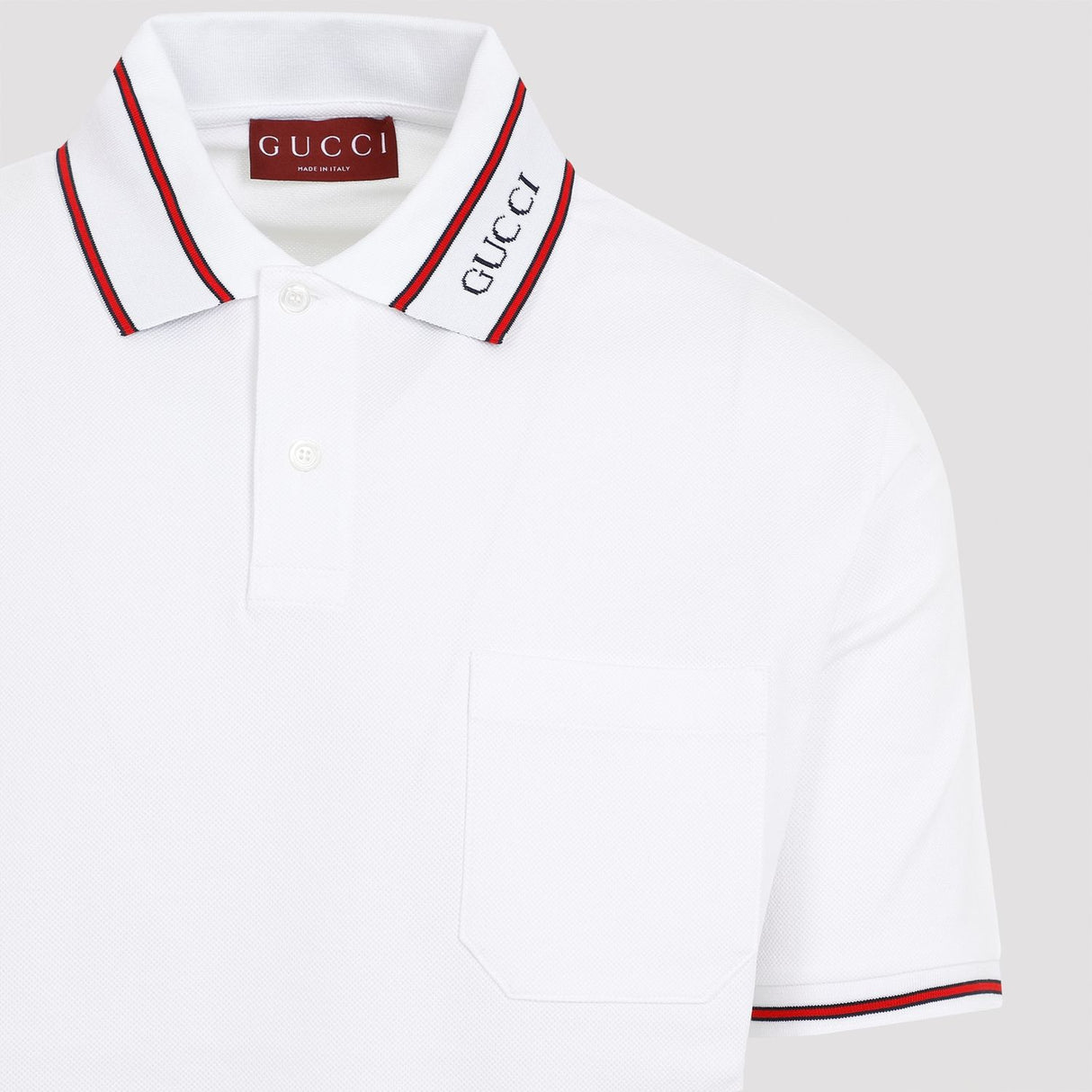 GUCCI Elegant Cotton Blend Polo Shirt with Front Pocket