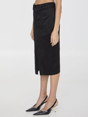 SAINT LAURENT Elegant Midi Silk Skirt for Women