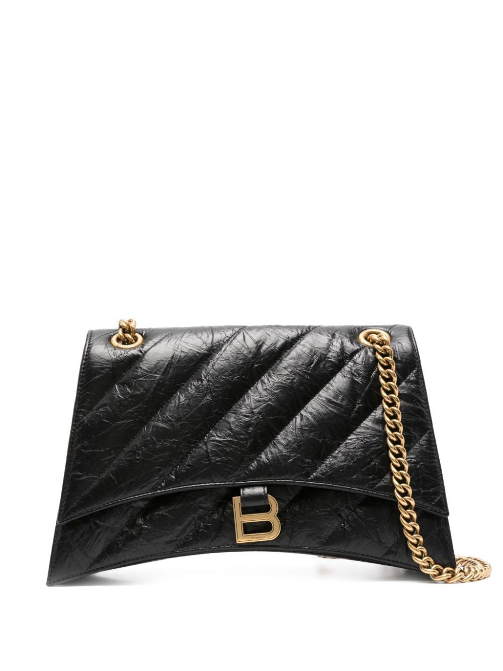 BALENCIAGA Elegant Black Leather Crossbody