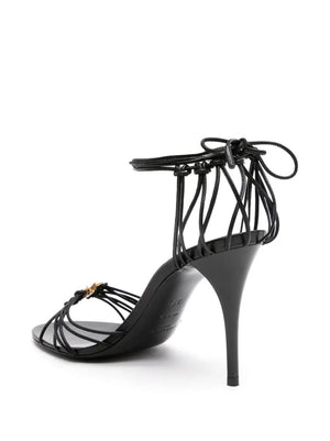 時尚黑色女士皮革涼鞋 - SS24系列