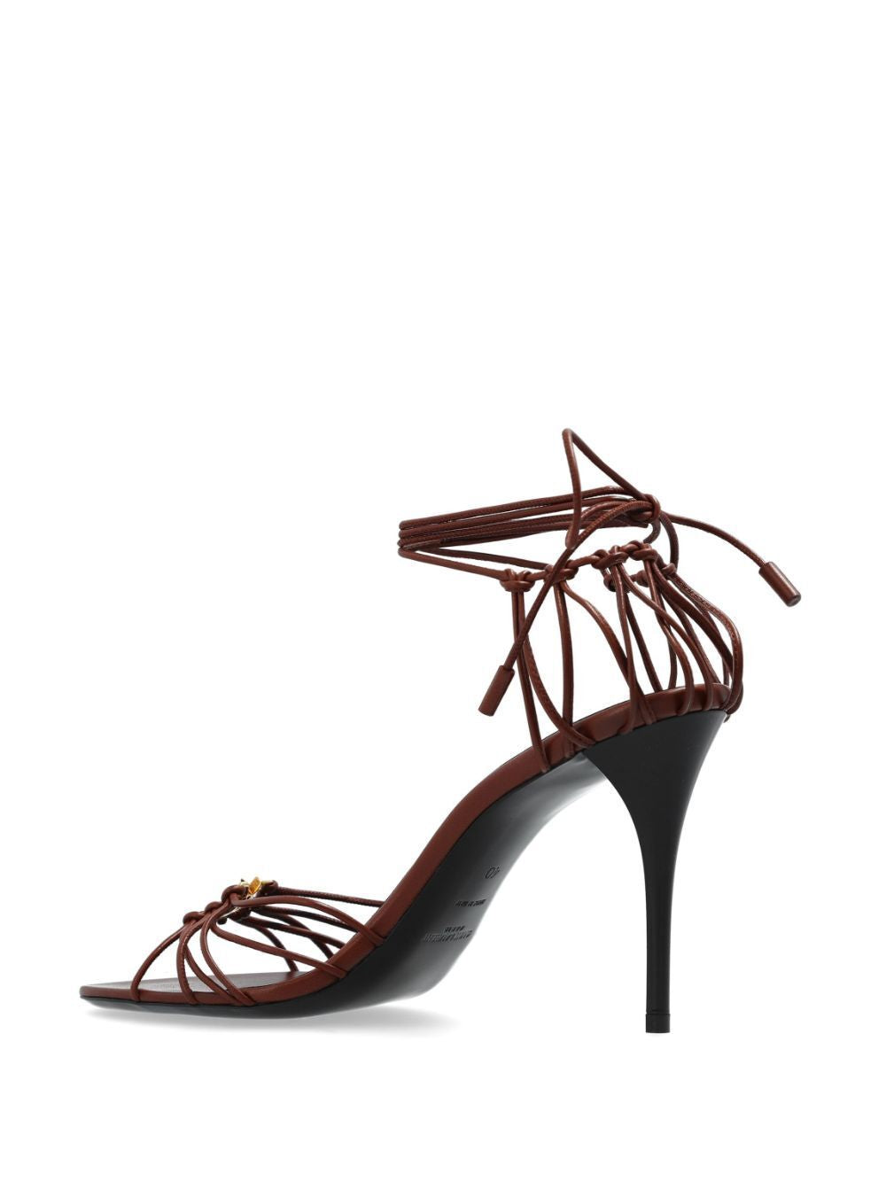 SAINT LAURENT Brown Leather Babylone 90 Sandals for Women