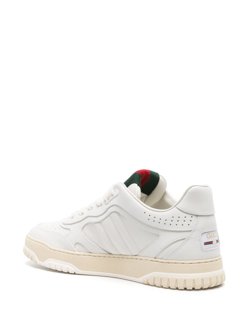 GUCCI Elegant Leather White Sneakers with Quilted Detail