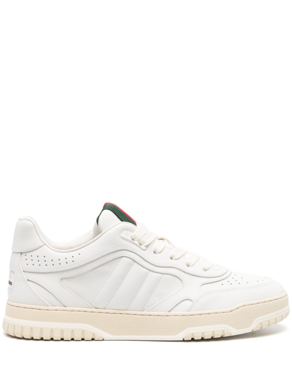 GUCCI Elegant Leather White Sneakers with Quilted Detail