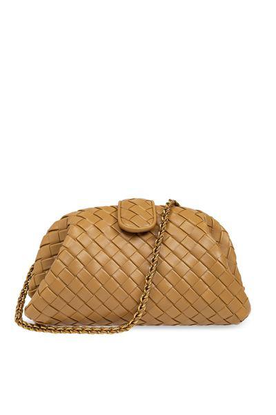 BOTTEGA VENETA Mini Woven Leather Clutch with Chain Strap