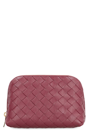 BOTTEGA VENETA Intrecciato Motif Leather Handbag for Women - Red-Purple or Grape