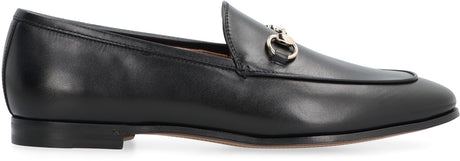 GUCCI Elegant Black Leather Loafers with Horsebit Detail