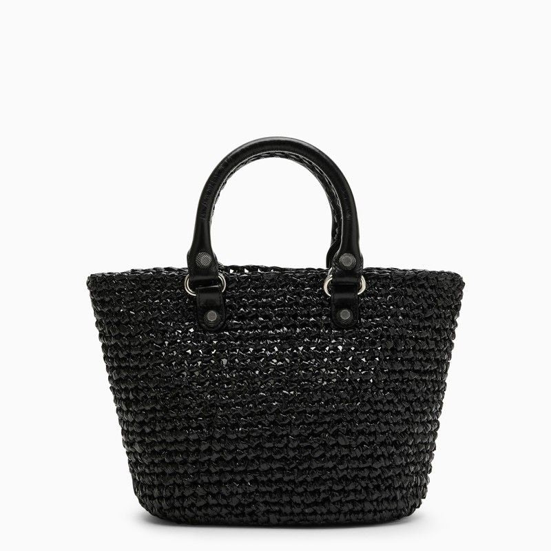 BALENCIAGA  LE CAGOLE SMALL BLACK BASKET Handbag