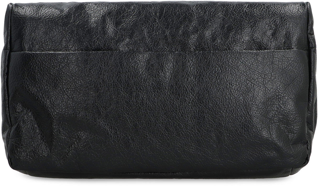 BALENCIAGA Stylish Black Leather Clutch for Women - SS24 Collection